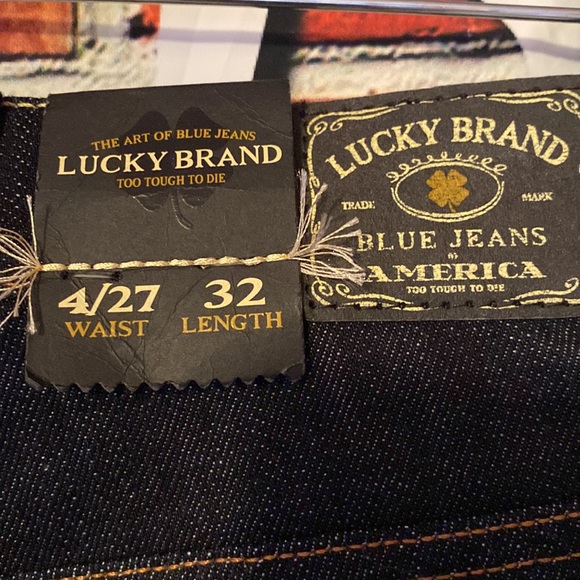 LUCKY BRAND MID RISE RELAXED FIT BOOTLEG DARK WASH BLUE JEANS 27/32 S 4 - Picture 3 of 7